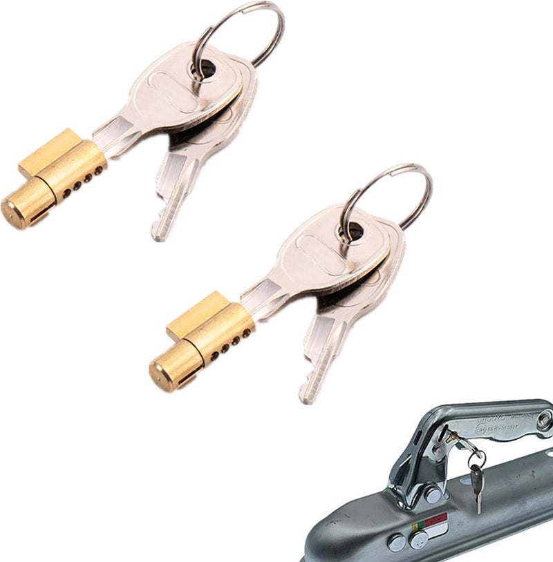 Duoduole 2 PCS Trailer Hitch Lock Sturdy Trailer Lock Hitch Lock Heavy Duty Trailer Hitch Coupling Lock Set with 4 Keys for Towing Caravan Trailer Security - Image 1