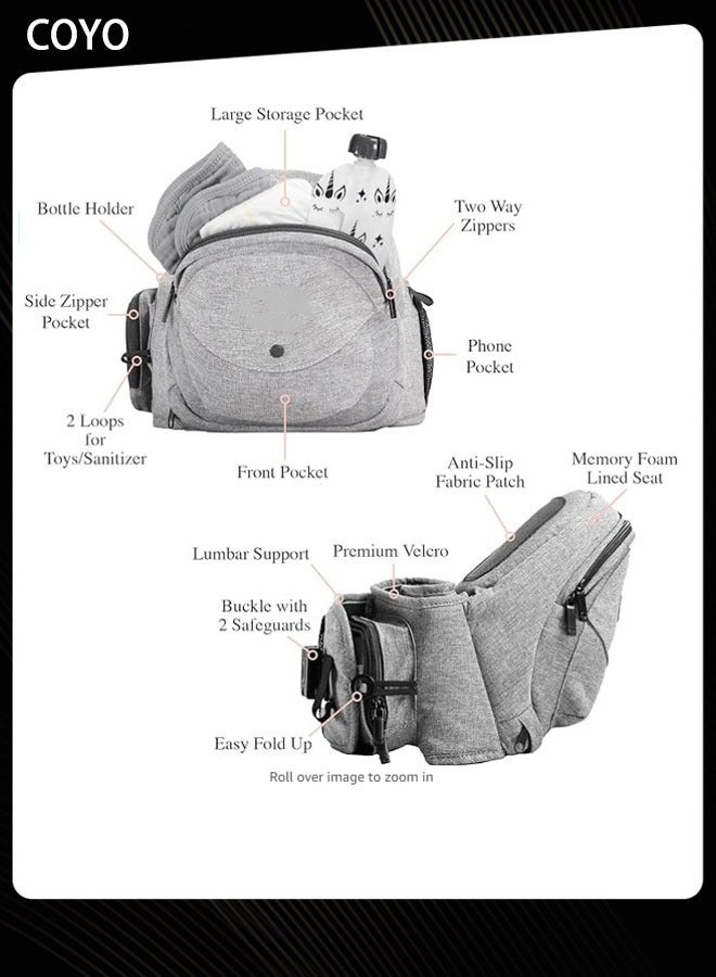 The Only Safety Certified Hip Seat Baby Carrier Adjustable, Machine Washable, Ergonomic Newborn + Toddler + Child Carrier, Safe Ultra-Comfortable Waist Carrier - Image 3