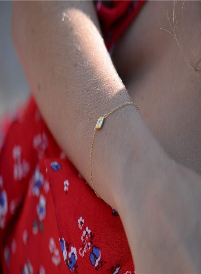 Lemon Grass Dainty Evil Eye Bracelet Sterling Silver Bracelets - Image 3