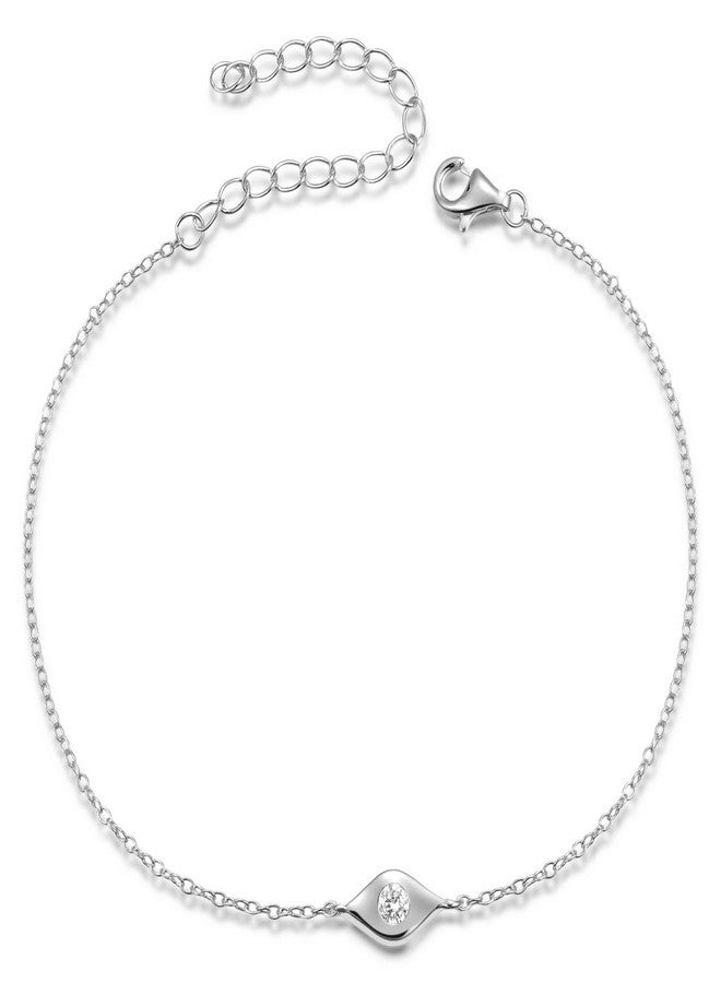 Lemon Grass Dainty Evil Eye Bracelet Sterling Silver Bracelets - Image 1