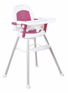AGD Foldable and Adjustable Baby High Chair Reinforced Seat Belt with Footrest and Removable Food Tray / Red  - Image 1