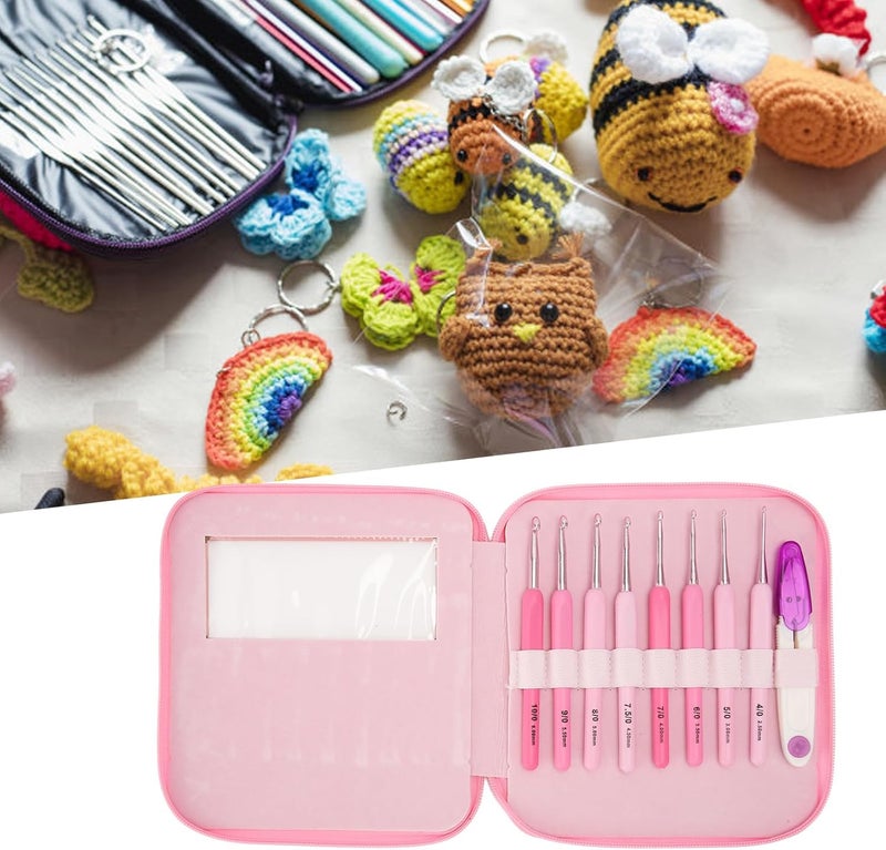 RUYANZER 8pcs Crochet Hooks Set, Professional Aluminum Crochet Kit for Beginners Adults, Ergonomic Design with Storage Bag and Scissors, Portable High Accuracy Crochet Needles for DIY Craft - Image 3