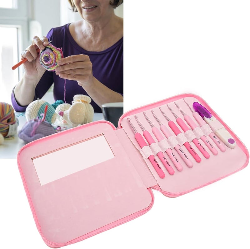 RUYANZER 8pcs Crochet Hooks Set, Professional Aluminum Crochet Kit for Beginners Adults, Ergonomic Design with Storage Bag and Scissors, Portable High Accuracy Crochet Needles for DIY Craft - Image 4