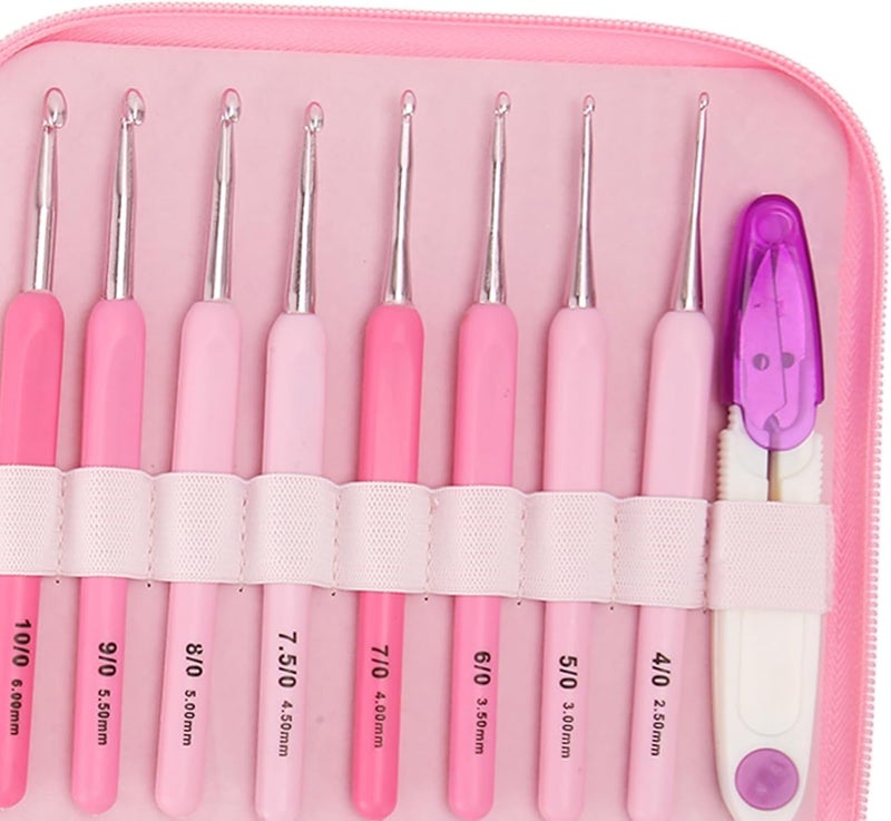 RUYANZER 8pcs Crochet Hooks Set, Professional Aluminum Crochet Kit for Beginners Adults, Ergonomic Design with Storage Bag and Scissors, Portable High Accuracy Crochet Needles for DIY Craft - Image 2