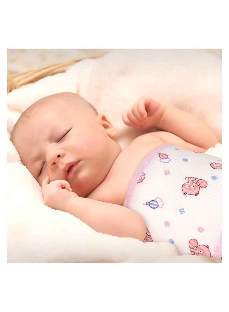 SOLARAE أشرطة بطن قطنية للأطفال، عبوة 4 قطع، أشرطة بطن لحبل السرة، حماية لحبل السرة، قماش ناعم وقابل للتنفس، طبعات حيوانات رائعة، مرنة، للجنسين، مثالية للأطفال من 0-12 شهرًا - Image 5