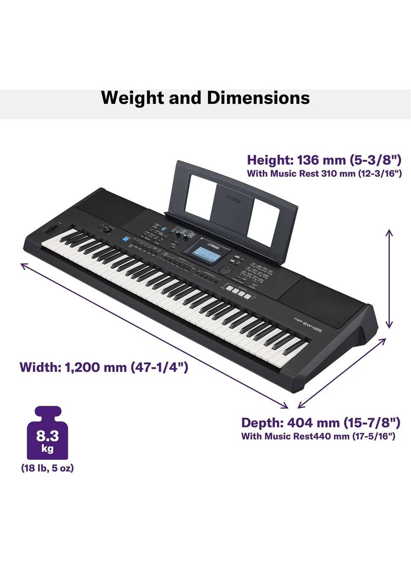 YAMAHA - Yamaha PSR-EW425 76-Key Touch-Sensitive Portable Keyboard - Image 1