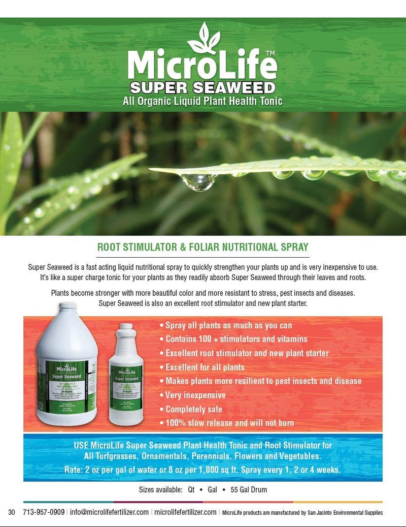 MicroLife Super Seaweed Professional Grade Organic Liquid Concentrate Root Stimulator & Foliar Nutritional Spray for All Plants, 1 Quart - Image 2