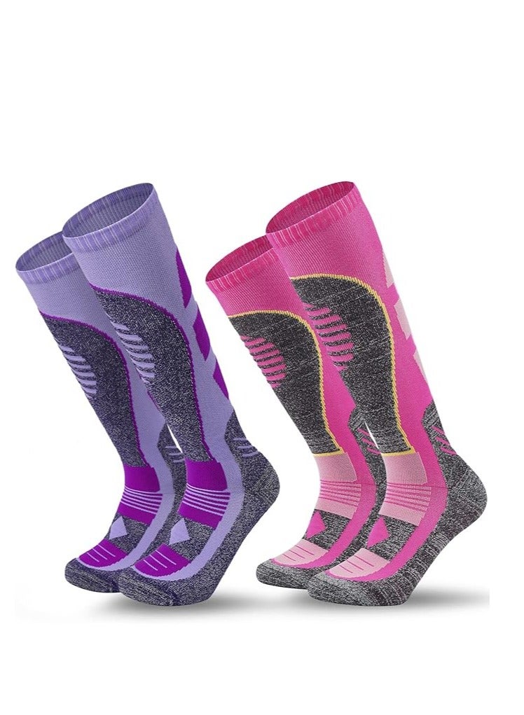 Barakah AII Thermal Ski Socks Mens and Women（2 Pairs）Cross Country Skis Snowboard socks for Skiing Outdoor socks - Image 1