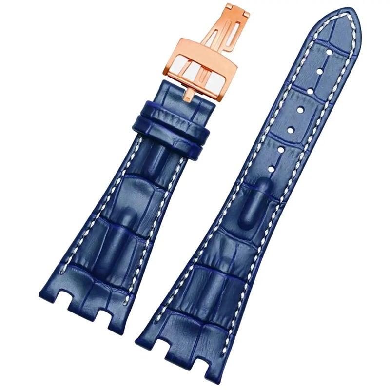 Bluejw Aibi Genuine Leather Watch Strap for Audemars Piguet Royal Oak Offshore – 28mm Luxury Replacement Band with Folding Buckle - Image 2