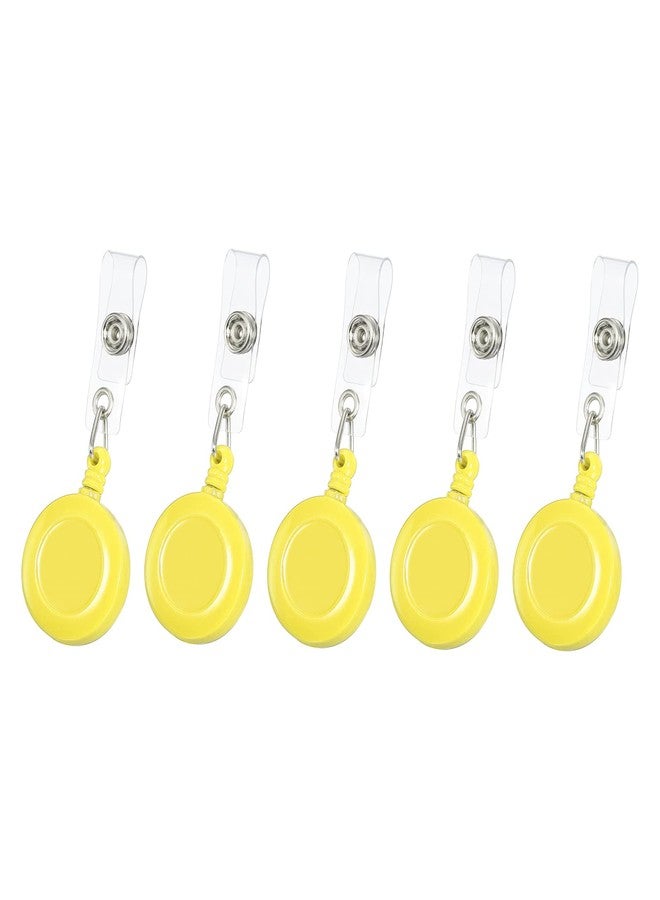 YOKIVE 10 Pcs Retractable Badge Holder Reel, Round Metal Clip | Identifying The Card, Great for Office, Exhibitions, Events (Yellow) - Image 1