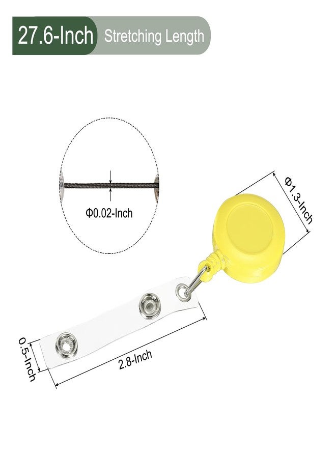 YOKIVE 10 Pcs Retractable Badge Holder Reel, Round Metal Clip | Identifying The Card, Great for Office, Exhibitions, Events (Yellow) - Image 2