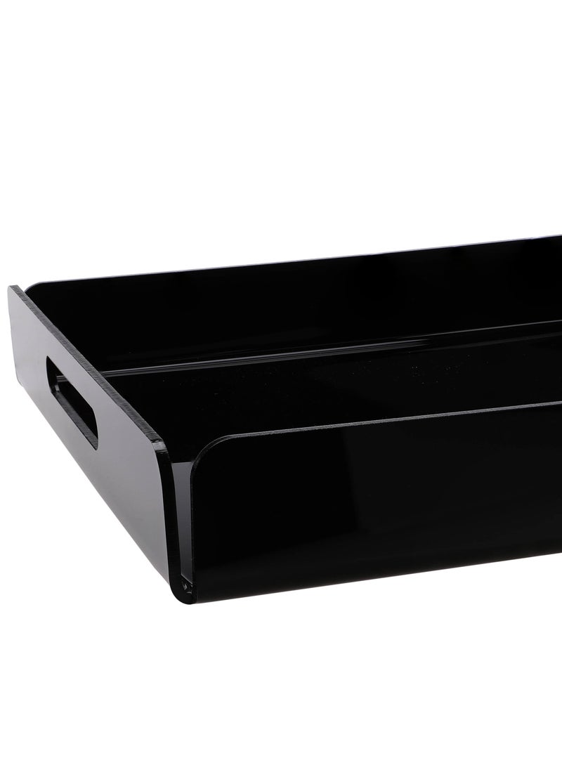 Lamsit Ibdaa - LAMSIT IBDAA Rectangle Acrylic Tray | Decorative Tray | Jewellery Tray | Coffee Tray |  Serve ware | Serving Platter - Black - Image 1