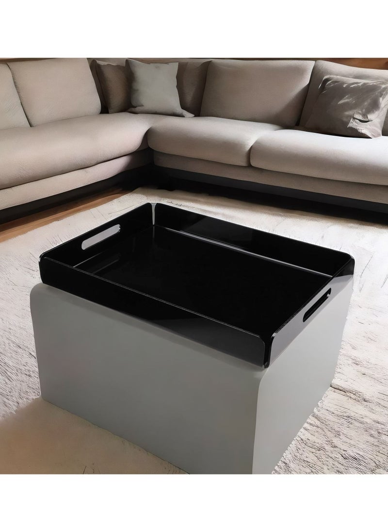 Lamsit Ibdaa - LAMSIT IBDAA Rectangle Acrylic Tray | Decorative Tray | Jewellery Tray | Coffee Tray |  Serve ware | Serving Platter - Black - Image 1