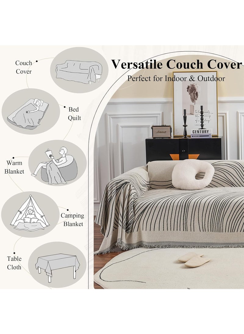 FASHION HOME Chenille Sofa Covers Washable Sectional Couch  Furniture Protector Blanket Throw for Living Room  - Image 3