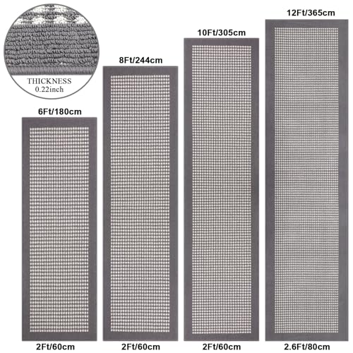 Ileading Hallway Runner Rug 2'x10' Heavy-Duty Durable Entryway Floor Mat with Non Slip Rubber Backing for Busy Traffic Extended Indoor Doormat Machine Washable Grey Kitchen Throw Rug for Corridor - Image 3