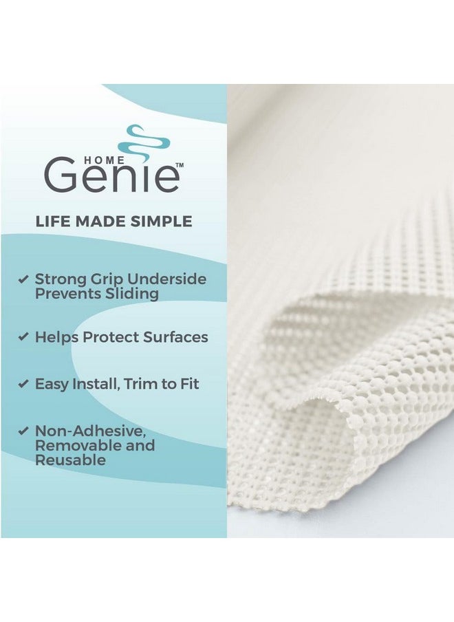 HOME GENIE HOME GENIE Shelf Drawer and Cabinet Liner, Durable with Strong Grip, 12 in x 20 FT, Non Adhesive Liners Protect Kitchen Cabinets and Cupboard, Pantry, Bathroom Drawers and Shelves, Desks, White  - Image 2