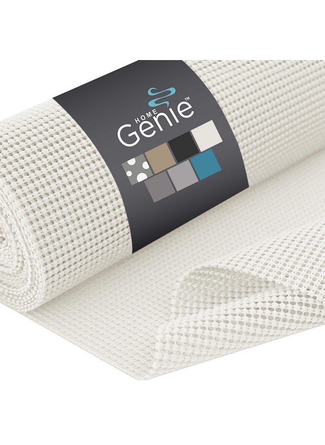HOME GENIE HOME GENIE Shelf Drawer and Cabinet Liner, Durable with Strong Grip, 12 in x 20 FT, Non Adhesive Liners Protect Kitchen Cabinets and Cupboard, Pantry, Bathroom Drawers and Shelves, Desks, White  - Image 1