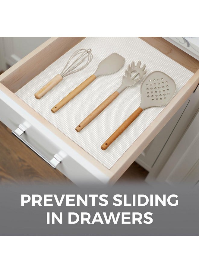 HOME GENIE HOME GENIE Shelf Drawer and Cabinet Liner, Durable with Strong Grip, 12 in x 20 FT, Non Adhesive Liners Protect Kitchen Cabinets and Cupboard, Pantry, Bathroom Drawers and Shelves, Desks, White  - Image 3