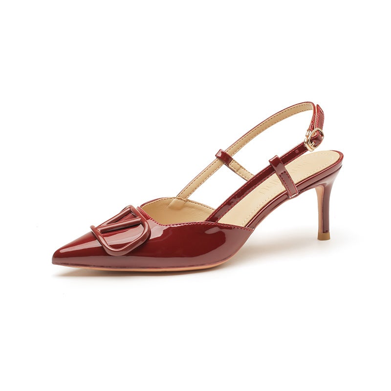 Spot L-36 Pointed Toe Simple High Heels 2025 Nude High-End Summer Shallow Mouth 34-43 High-Heeled Sandals For Women - Image 5