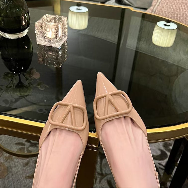 Spot L-36 Pointed Toe Simple High Heels 2025 Nude High-End Summer Shallow Mouth 34-43 High-Heeled Sandals For Women - Image 2