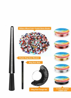 KASTWAVE Ring Making Kit Size Measurement Tool With Core Finger Jewelry Thread And Crystal Gem Beads For Diy  - Image 2
