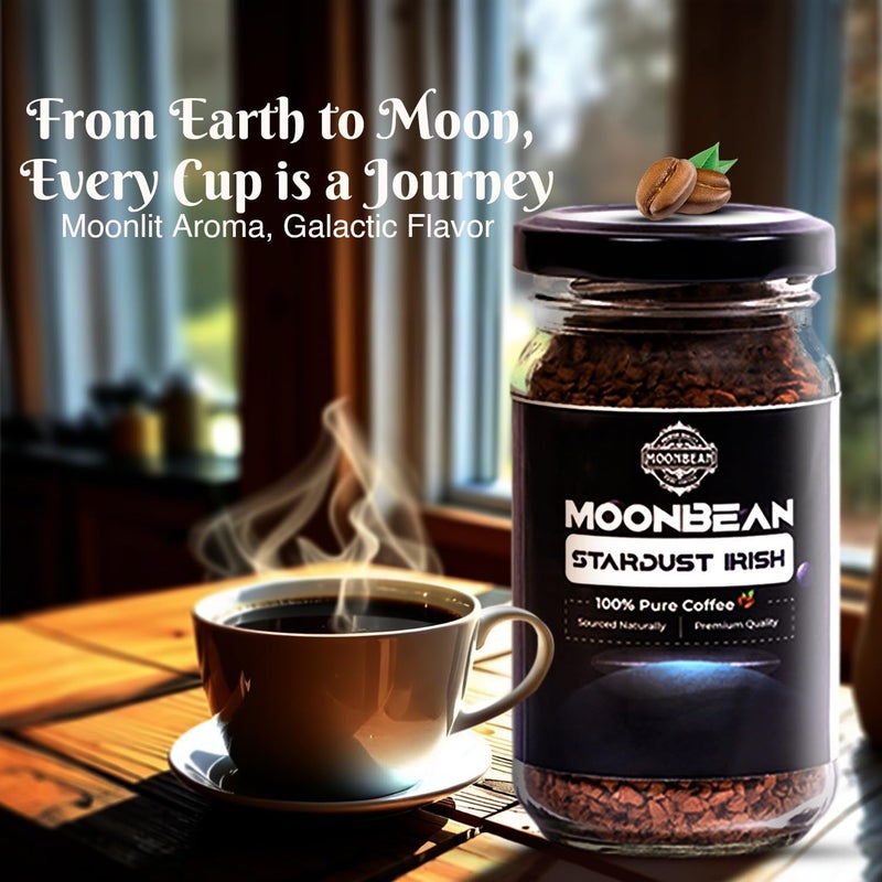 MOONBEAN Stardust Irish Flavored Instant Coffee 50g | 100% Pure Arabica Coffee Granules | Rich & Exotic Freeze-Dried Coffee with Flavors of Irish Whiskey | No Added Sugar - Image 4
