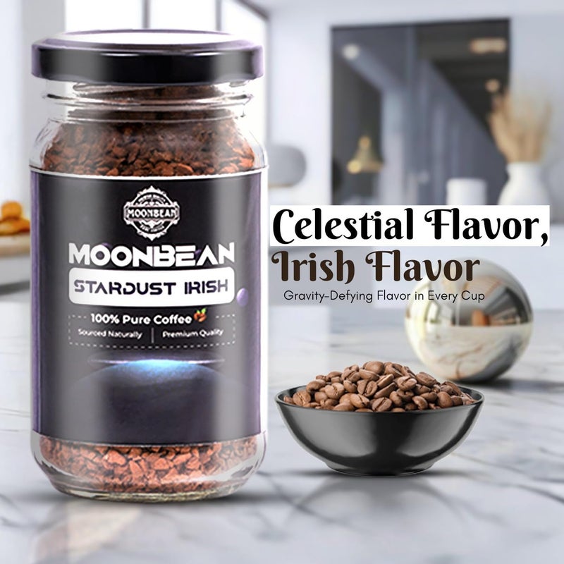 MOONBEAN Stardust Irish Flavored Instant Coffee 50g | 100% Pure Arabica Coffee Granules | Rich & Exotic Freeze-Dried Coffee with Flavors of Irish Whiskey | No Added Sugar - Image 3