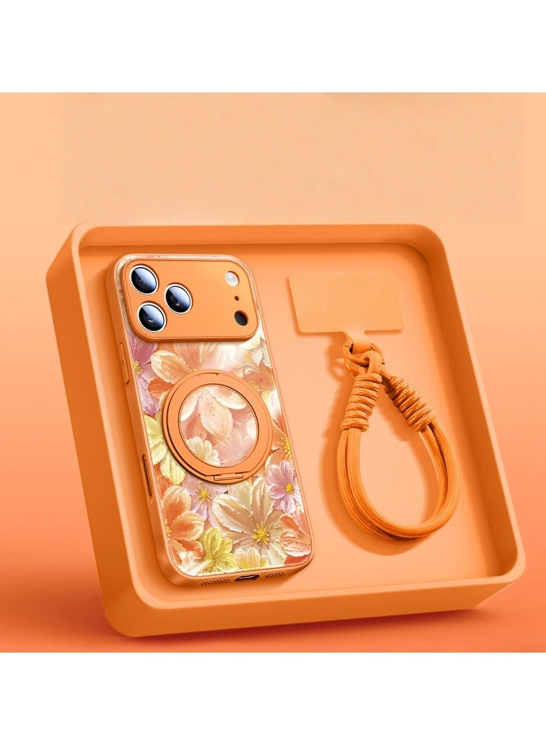 عام غطاء iPhone 17 Pro الكامل مع حامل مغناطيسي ورباط عنق ثنائي القفل - مقاوم للسقوط ومتوافق مع MagSafe - Image 1