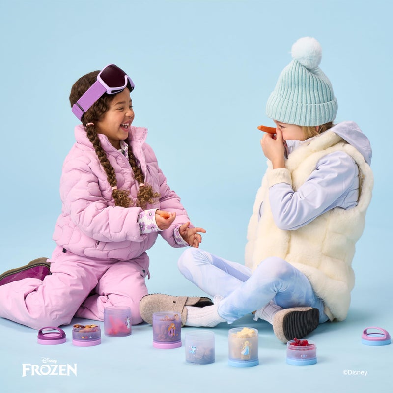 Whiskware Disney Princess Frozen, Stackable Snack Containers for Kids, 3 Stackable Snack Cups for School or Travel, Formula and Cupholder Friendly, Elsa and Bruni - Image 5