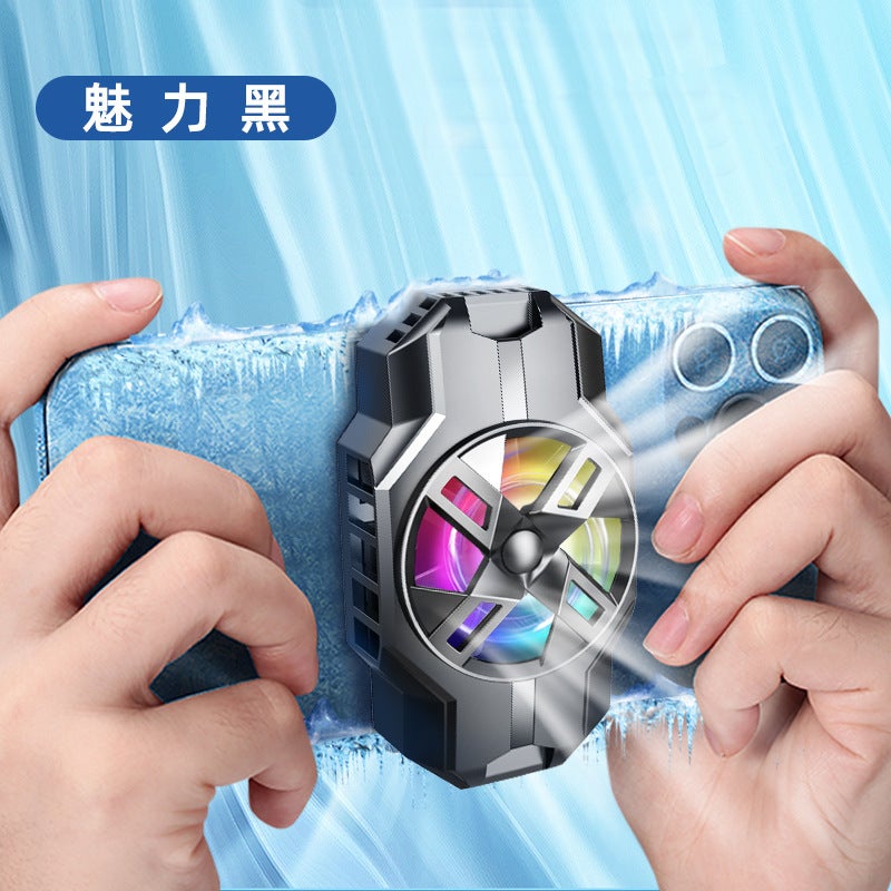 Cross-border new anchor-grade mobile phone radiator dual-core semiconductor refrigeration ultra-quiet dual-fan fast cooling S3 semiconductor radiator-Black (running model) 