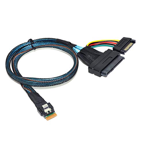 Cablecc U.2 U2 SFF-8639 to Slimline SFF-8654 4i NVME PCIe SSD Cable for Mainboard SSD 750 p3600 p3700 M.2 50CM - Image 1