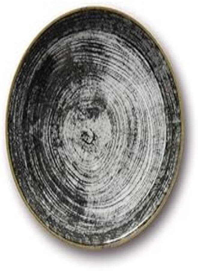 Saturnia Saturnia Porcelain Dessert plate 21 cm - Black Round - Siviglia 