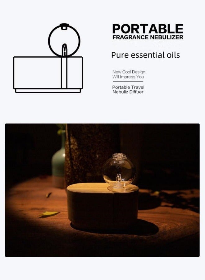 M MIAOYAN Diffuser professional grade wood and glass, premium essential oil diffuser, essential oil humidifier, atomizer, waterless  - Image 3