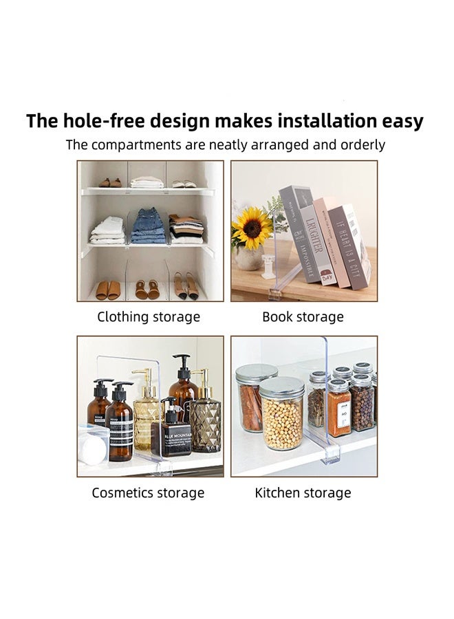4 قطع لوحات تقسيم متعددة الوظائف ، خزانة الملابس ، مجلس الوزراء ، لوحة تقسيم رف الكتب ، أقسام خزانة الملابس ، أقسام أكريليك شفافة ، مناسبة للمطبخات وغرف المعيشة وغرف النوم - Image 5