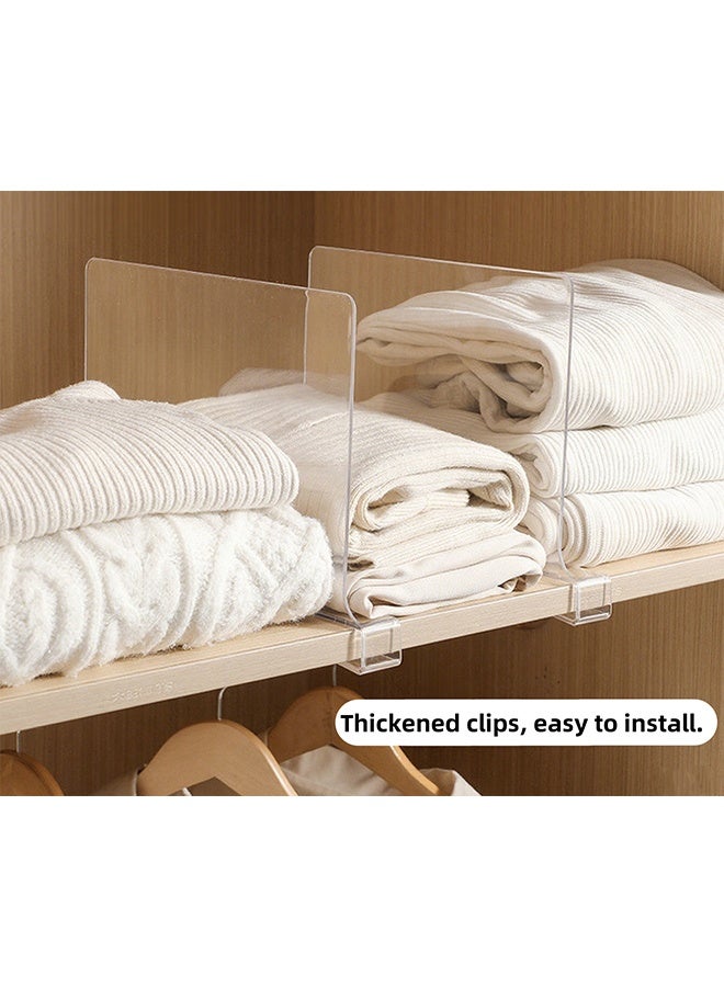 4 قطع لوحات تقسيم متعددة الوظائف ، خزانة الملابس ، مجلس الوزراء ، لوحة تقسيم رف الكتب ، أقسام خزانة الملابس ، أقسام أكريليك شفافة ، مناسبة للمطبخات وغرف المعيشة وغرف النوم - Image 3