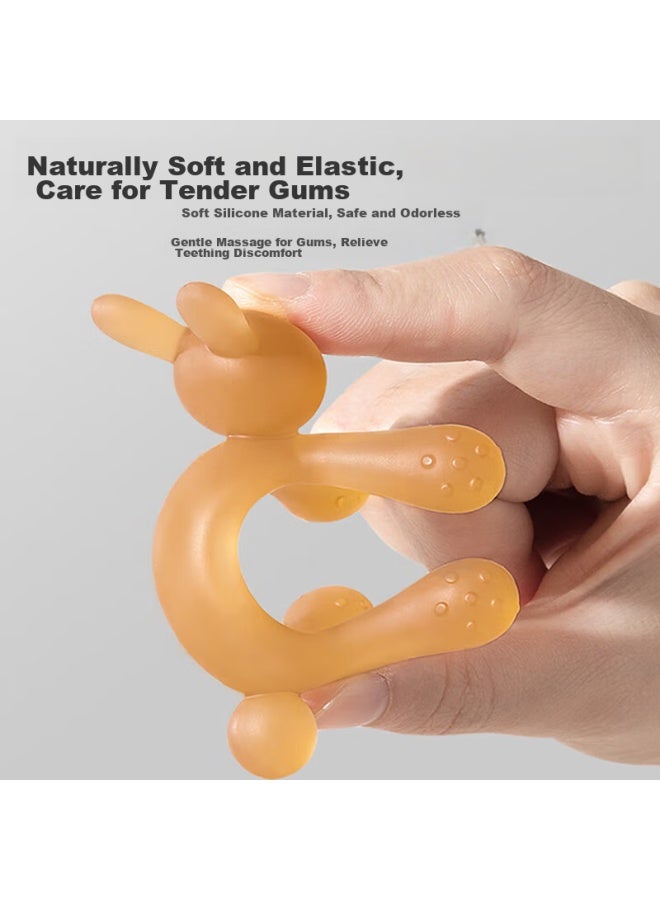 Bao Shi Baoshi Baby Teething Toys For 3-6 Months, Silicone Teether, Mushroom-shaped Teething Stick, Anti-thumb ing Device, 3-piece Set - Image 4