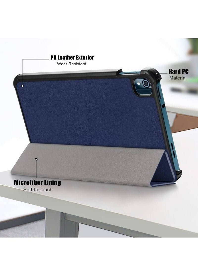 جينيكست Trifold Slim Stand Cover Hard Shell Folio Lightweight Case Smart Cover لهاتف Nokia T10 Tablet Case - Image 3