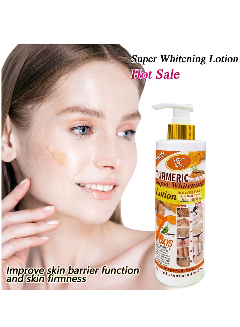 VSC Turmeric Lotion Skin Care Whitening Cream Brightening Smoothing Moisturizer Nourishing Vitamin C Body Lotion 500 ML - Image 2