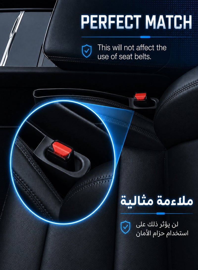 Delehehe 2PCS Car Seat Gap Filler Organizer for Tesla Model 3 / Model Y (2019-2026), Front Seat Console Storage Box, Auto Interior Accessories for Holding Phone, Keys, Sunglasses,Tesla Accessories - Image 4