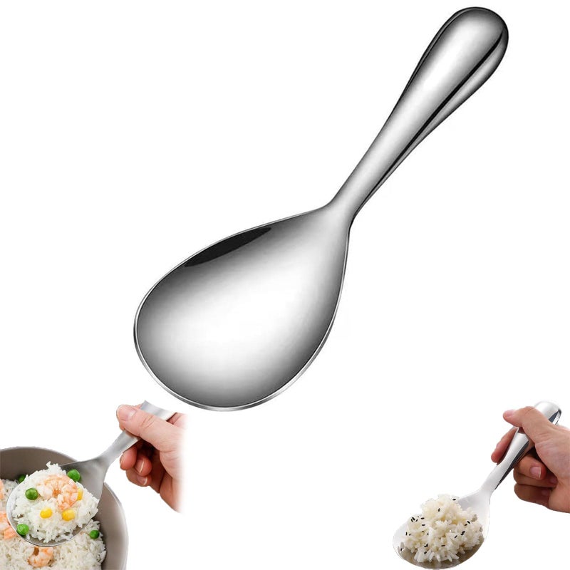 Thickened Stainless Steel Non Stick Rice Spoon Paddle Set of 3 Easy to Clean for Home Hotel Restaurant - Image 2