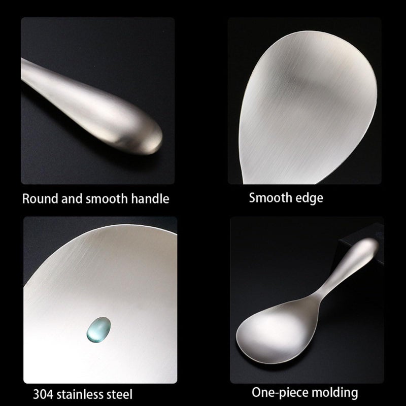 Thickened Stainless Steel Non Stick Rice Spoon Paddle Set of 3 Easy to Clean for Home Hotel Restaurant - Image 3