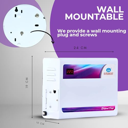Everest EWD 400 N Elegant Digi Double Booster Inverter AC & Normal AC Voltage Digital Display Stabilizer Used Upto 1.5 Ton AC Working Range (150 V to 270 V) White - Image 3