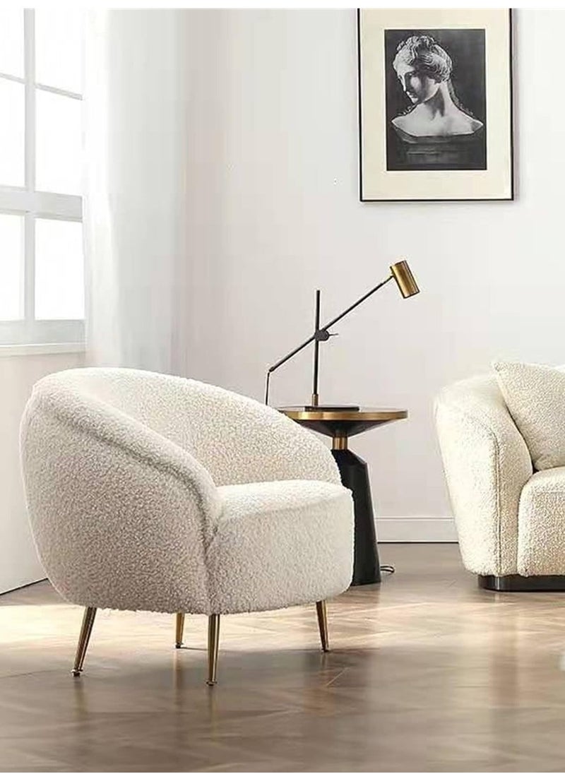 White boucle chair with golden legs modern design - pzsku/Z2B19BA8FB5F604833533Z/45/_/1708509963/c8cea667-cdaa-4b8b-8275-178419dd69a9