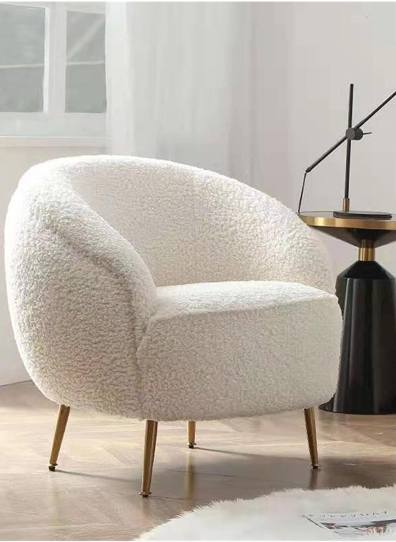 White boucle chair with golden legs modern design - pzsku/Z2B19BA8FB5F604833533Z/45/_/1708509964/62dbeda8-7c2e-4148-a3c5-88adc73e0d2b