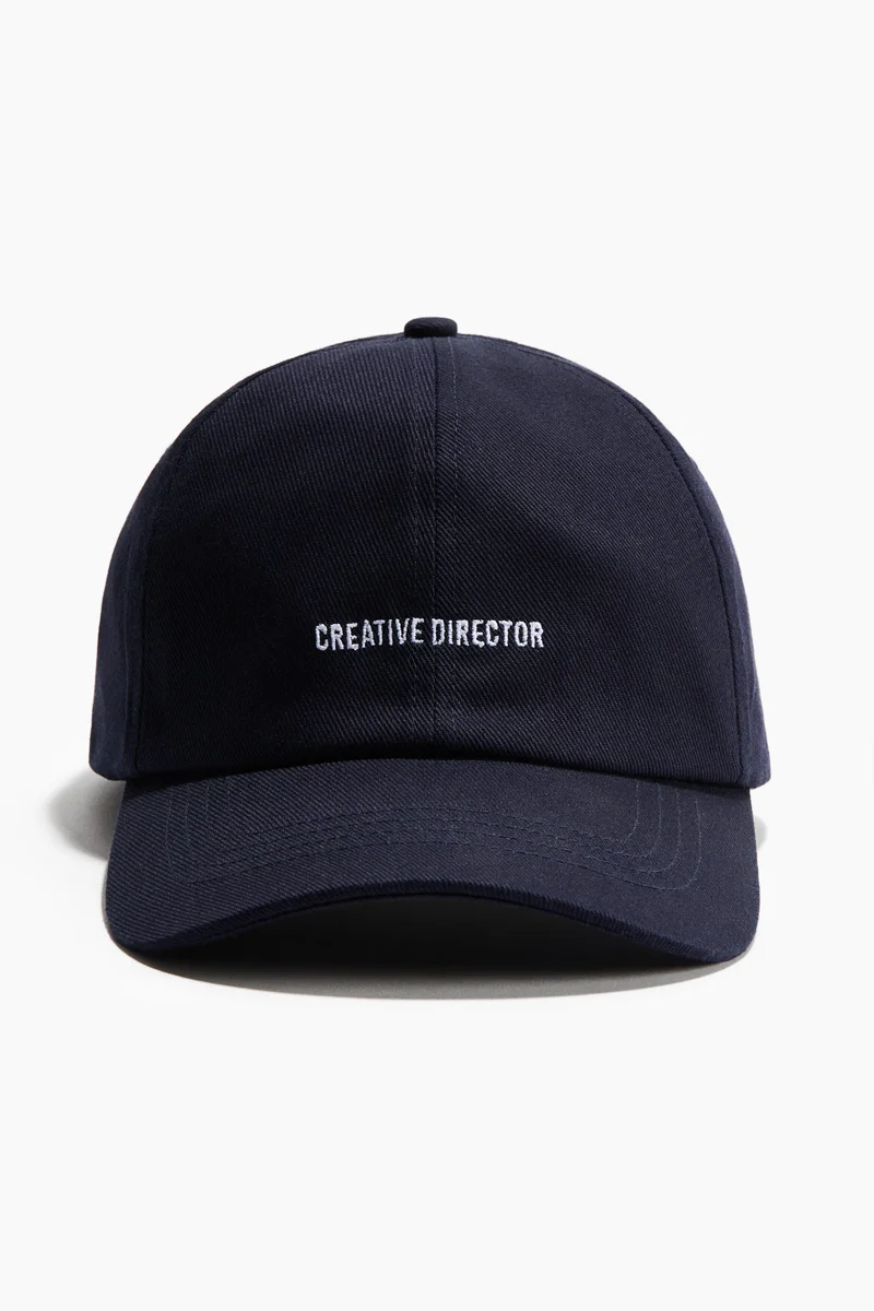 Motif-detail cotton twill cap