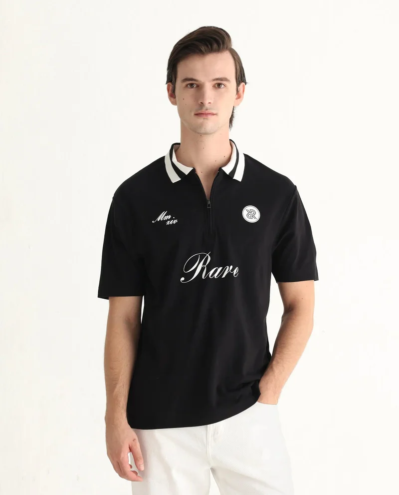 Rare Rabbit Men's Embroidered Relaxed Fit Polo