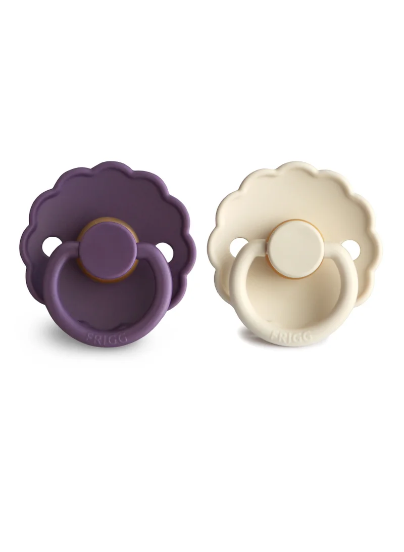 FRIGG Daisy Latex Baby Pacifier 0-6M 2-Pack Violet Dream/Cream - Size 1