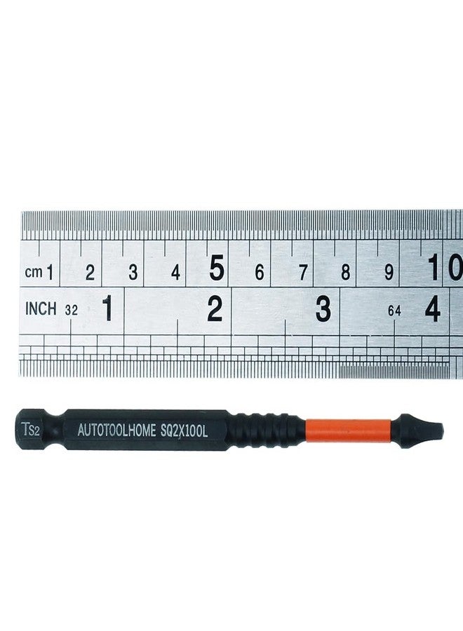 AUTOTOOLHOME عبوة من 10 قطع #2 مثقاب مربع بطول 4 بوصات مثقاب تأثير مربع لنظام جيب الثقب SQ2 - Image 5