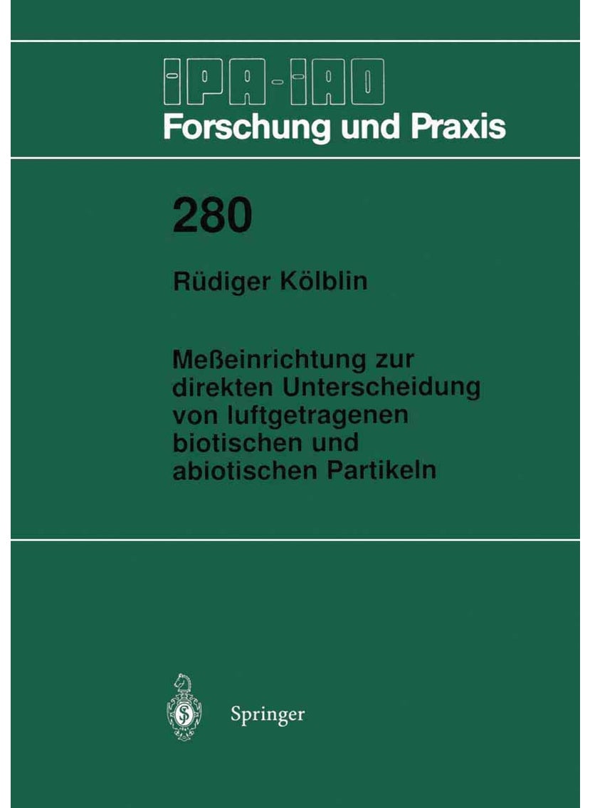 Meßeinrichtung zur direkten Unterscheidung von luftgetragenen biotischen und abiotischen Partikeln 