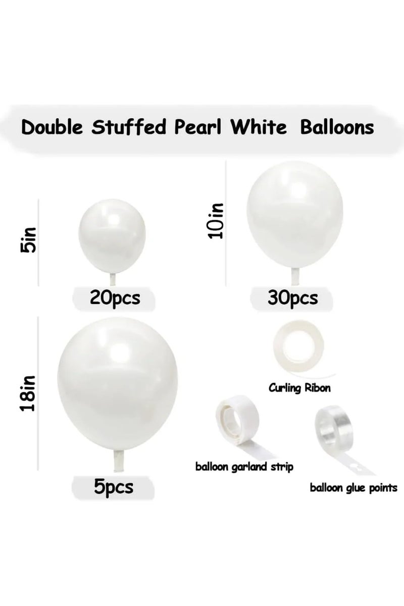 O As the picture Pearl balloons Pearl White Thick Double Stuffed Balloons Garland Arch Kit Wedding E